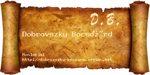 Dobrovszky Bocsárd névjegykártya
